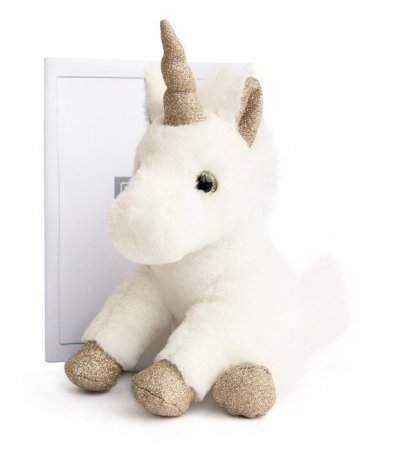 HISTOIRE D OURS Peluche licorne or 23 cm