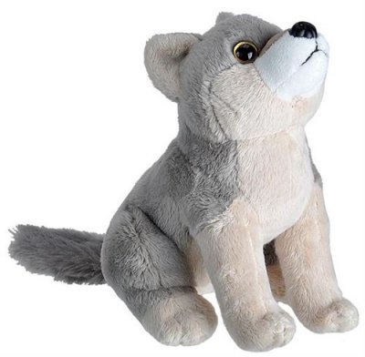 WILD REPUBLIC Peluche loup de 20 cm gris blanc