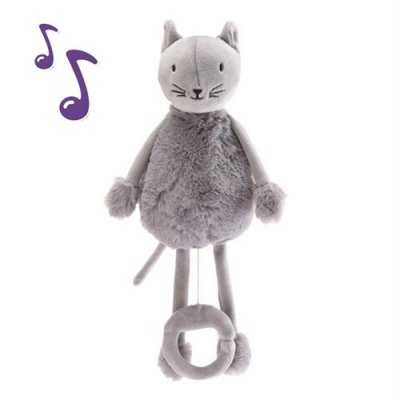 PIOUPIOU ET MERVEILLES Peluche musicale Les doux Bidous Oscar le chat (28 cm)