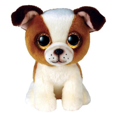 TY Peluche  Beanie Boo's Small Hugo Le Bulldog Marron et Blanc