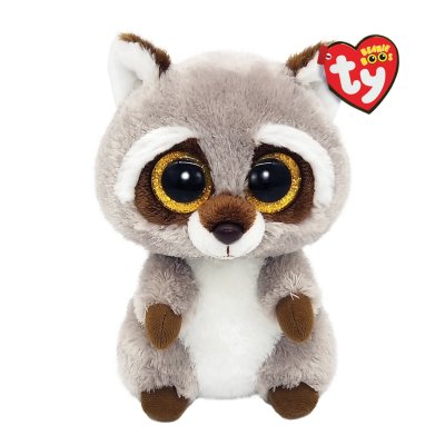 TY Peluche  Beanie Boo's Small Oakie Le Raton-laveur Gris et Blanc
