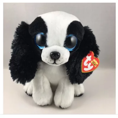 TY Peluche  Beanie Boo's Small Sissy Le Chien Blanc et Noir