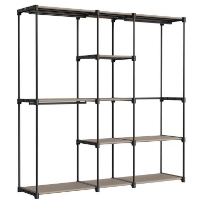 Penderie pliable acier tissu 182 x 43 x 182 cm taupe