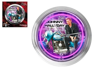 Pendule Johnny Hallyday Neon Violet