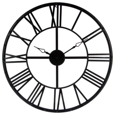 Pendule m&eacute;tal vintage noir D70 Atmosphera cr&eacute;ateur d'int&eacute;rieur - Noir