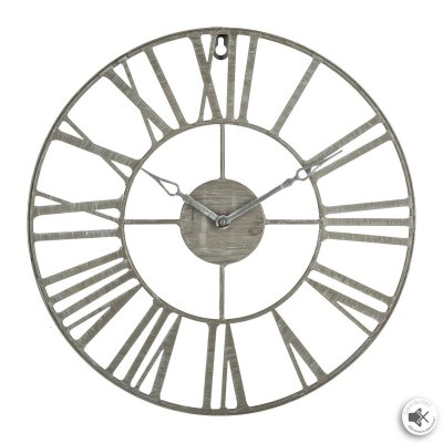 Pendule murale en m&eacute;tal Vintage Industriel gris D 36,5 cm