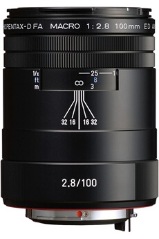 PENTAX  HD DFA 100mm Macro f/2.8 ED AW noir