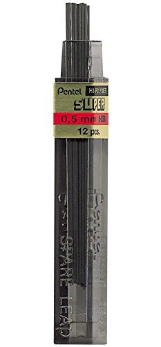 PENTEL  Etui De 12 Mines 0,5 Mm Hi-Polymer Haute Qualit&eacute; Hb C505