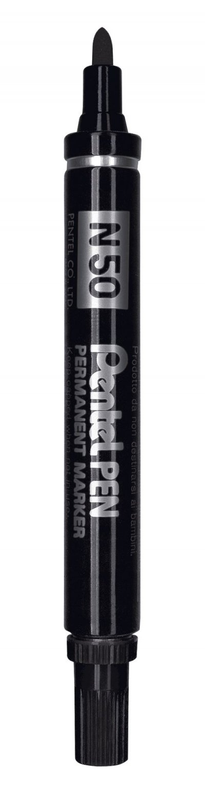 PENTEL  Marqueur Permanent - Noir - N50 - Pointe Moyenne - 