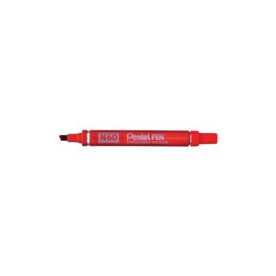 PENTEL  N 60 marqueur ind&eacute;l&eacute;bile Pointe biseaut&eacute;e Rouge 12 pi&egrave;ce(s)