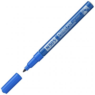 PENTEL   marqueur permanent n50s, pointe ogive fine, bleu noir