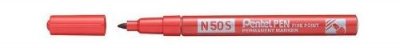 Pentel pentel marqueur permanent n50s, pointe ogive fine, rouge noir