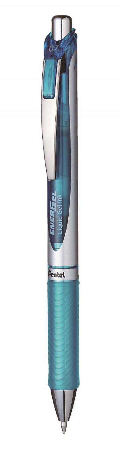 PENTEL  Stylo roller encre gel Energel BL77, bleu clair - Lot de 7