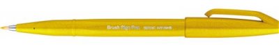 MANUTAN PentelArts Stylo feutre Brush Sign Pen SES 15, jaune - Lot de 7