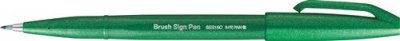 MANUTAN PentelArts Stylo feutre Brush Sign Pen SES 15, vert - Lot de 7
