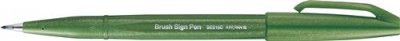 PENTEL Arts Stylo feutre Brush Sign Pen SES 15, vert olive - Lot de 7