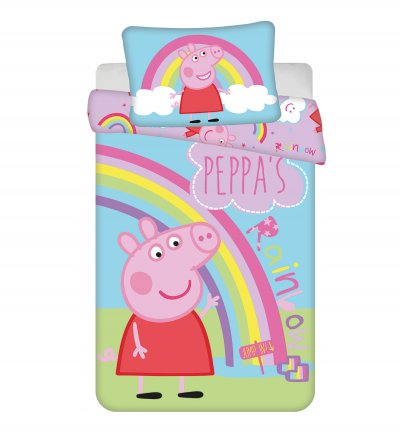 JERRY FABRICS Peppa Pig Drap enfant b&eacute;b&eacute; 100 &times; 135 cm, 40 x 60 cm Arc en ciel