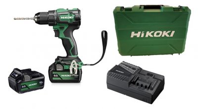 HIKOKI Perceuse &agrave; percussion 18 V 70 Nm + 2 batteries 5 Ah + chargeur + coffret  DV18DEWJZ