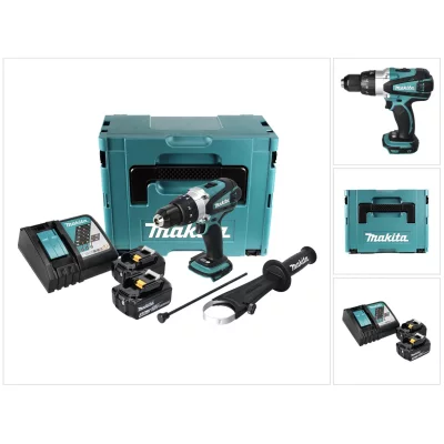 MAKITA Perceuse &agrave; percussion 18V lxt (2x4.0 Ah) en makpac  DHP458RMJ