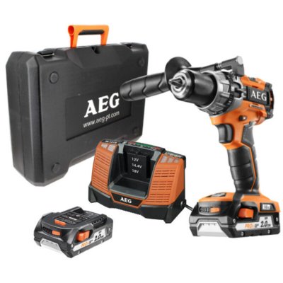 AEG Perceuse &agrave; percussion  Brushless 18V - 2 Batteries 2.0 Ah - 1 Chargeur - BSB18C2BL-202C