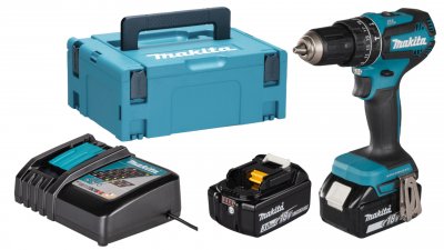 MAKITA Perceuse &agrave; Percussion  DHP485RFJ (2 x 3,0 Ah DC18RC MAKPAC 2)