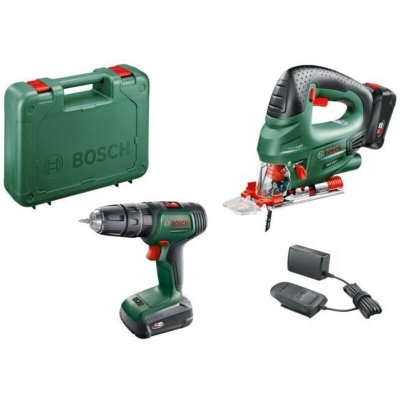 BOSCH Perceuse &agrave; percussion Universal Impact 18V 2x2Ah + Scie sauteuse 18V  - 06039D410B