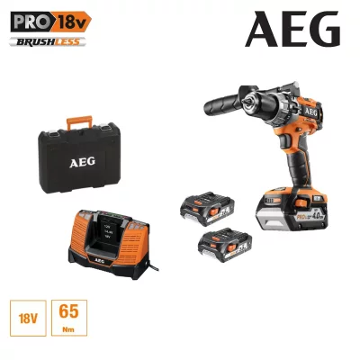 AEG Perceuse compacte brushless  18 V - 3 batteries - chargeur BSB18C2BLLI-X03C