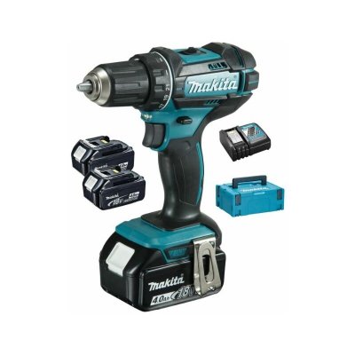 MAKITA Perceuse visseuse 18 V Li-Ion - 4 Ah - Diam&egrave;tre 13mm - 3 Batteries