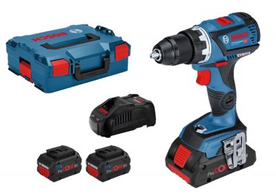 BOSCH Perceuse-visseuse 18V GSR 18V-60 C + 2 batteries 5,5Ah + chargeur + L-Boxx