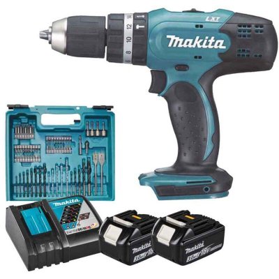 MAKITA Perceuse-visseuse &agrave; percussion DHP453RFX4 avec 2 batteries