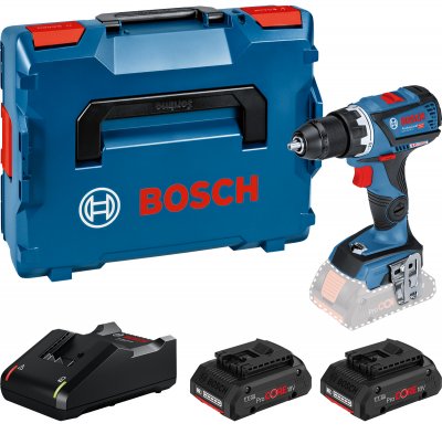 BOSCH Perceuse-visseuse GSR 18V-60 C + 2 batteries 4Ah + chargeur + coffret L-Boxx