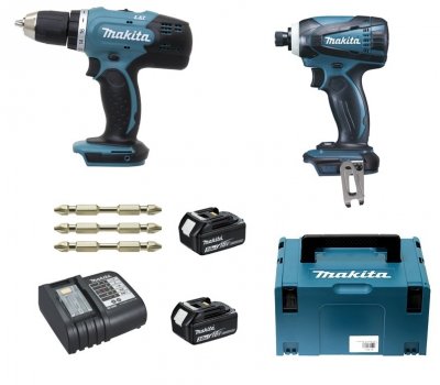 MAKITA Perceuse visseuse sans fil  18 V 3 Ah, 2 batteries DLX2022SJ3