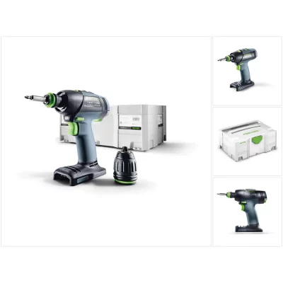 FESTOOL Perceuse visseuse T 18+3 BASIC - Sans batterie, ni chargeur - Coffret Systainer 2 - 574763