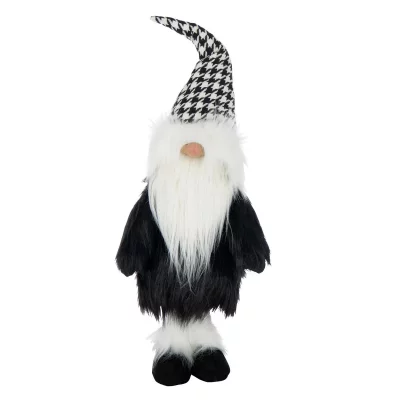 GENERIQUE P&egrave;re-No&euml;l D&eacute;co ""Pied-de-Poule"" 70cm Noir & Blanc