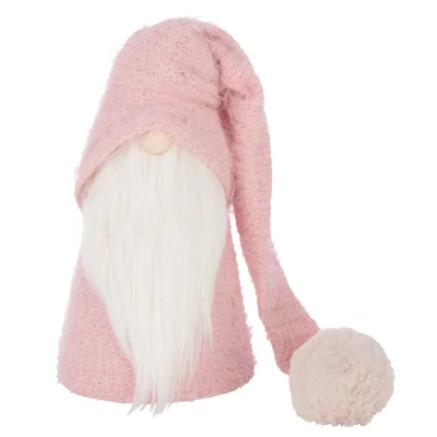 GENERIQUE P&egrave;re-No&euml;l Gnome D&eacute;co ""Hiver"" 44cm Rose Clair