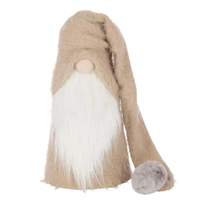 GENERIQUE P&egrave;re-No&euml;l Gnome D&eacute;co ""Hiver"" 60cm Beige