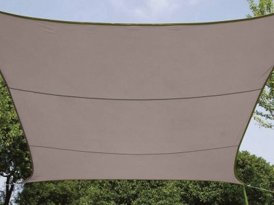 PEREL  06558 Voile d'Ombrage Carr&eacute;e Taupe/Marron 3,6 x 3,6 m