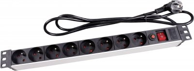 GENERIQUE Perel 37331 Bloc 8 Prises pour Montage Rack 19"", Noir