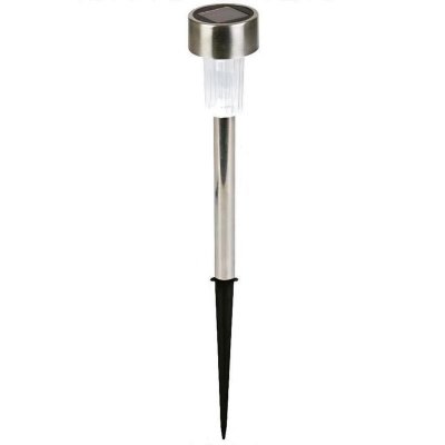 PEREL  Lampe de jardin solaire 37 X 5.5 Cm Acier inoxydable Argent/blanc