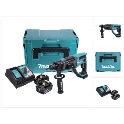 MAKITA Perforateur burineur SDS-Plus 2J 18V LXT (2x3,0 Ah) en MAKPAC -  DHR202RFJ-1