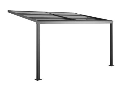 VENTE UNIQUE Pergola adoss&eacute;e avec toit coulissant - 12m&sup2; - anthracite - IZEDA
