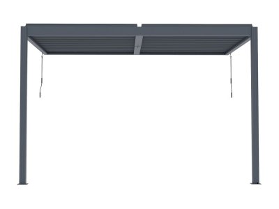 VENTE UNIQUE Pergola adoss&eacute;e bioclimatique en aluminium avec lames orientables 11,85 m&sup2; - MANDELLO