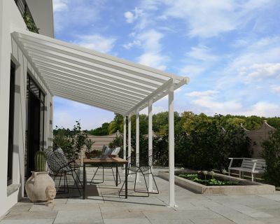 PALRAM Pergola adoss&eacute;e Olympia 3 x 8 51m blanc