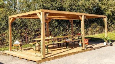 HABRITA Pergola autoportante  Tho 3562 t bois marron, 20.93 m&sup2;