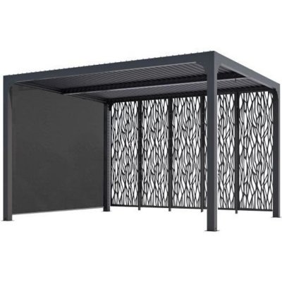 HABRITA Pergola bioclimatique 10.80m&sup2; gris anthracite  - per36m30rbi -