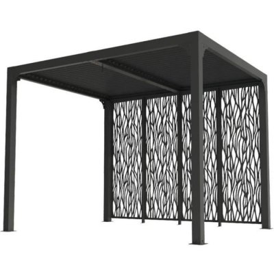 HABRITA Pergola bioclimatique 2,40 x 3,00 m avec panneaux moucharabieh