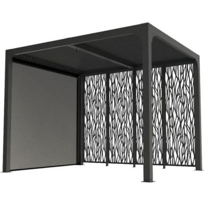 HABRITA Pergola bioclimatique 7.20m&sup2; gris anthracite  - per24r30mbi -
