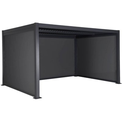 SWEEEK Pergola bioclimatique aluminium et acier 4x3m, 2 stores 3m, 1 store 4m