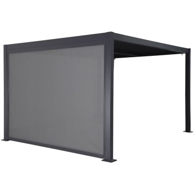 SWEEEK Pergola bioclimatique aluminium et acier 4x3m, store 3m anthracite