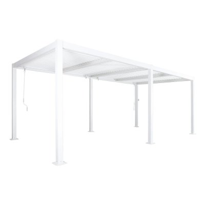 SWEEEK Pergola bioclimatique blanc et acier 3x6m